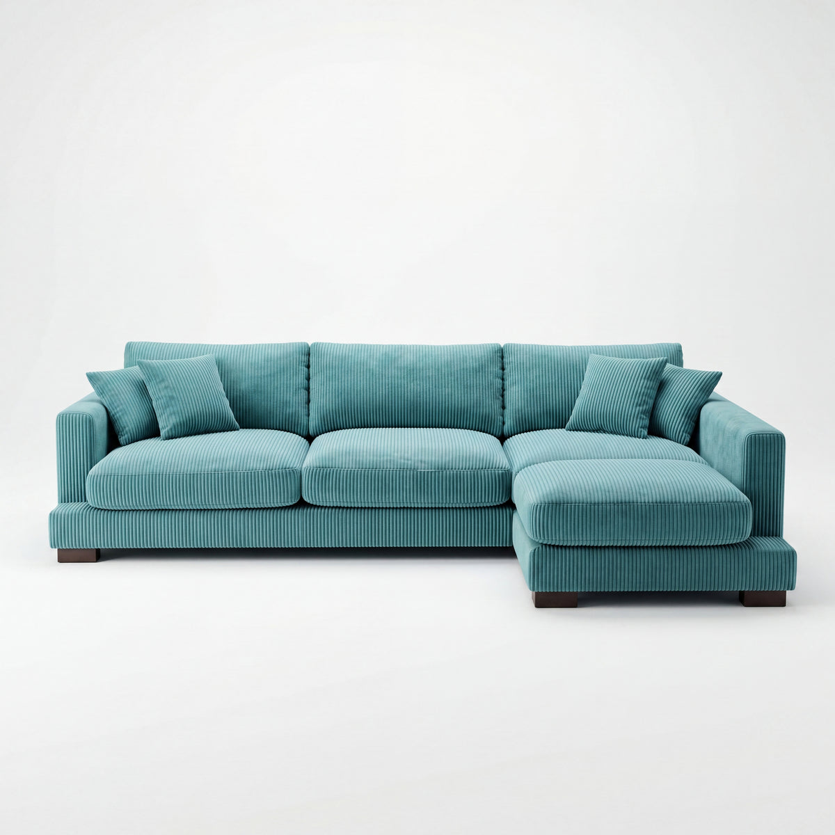 Cloud Chaise Lounge Aqua Corduroy