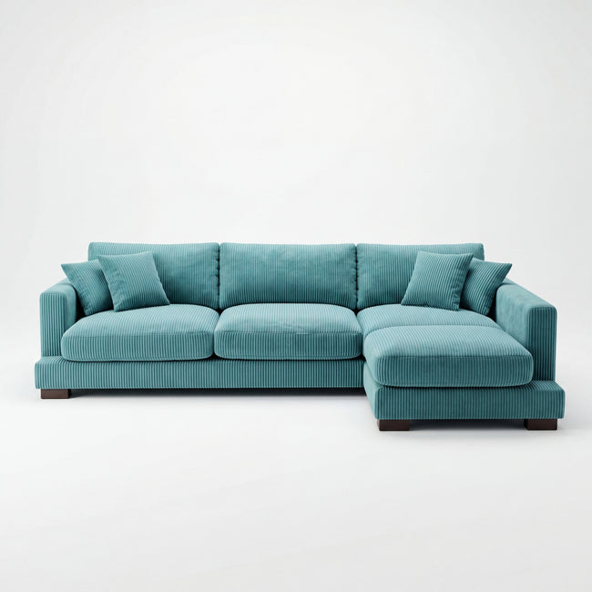 Cloud Chaise Lounge Aqua Corduroy Hover Image