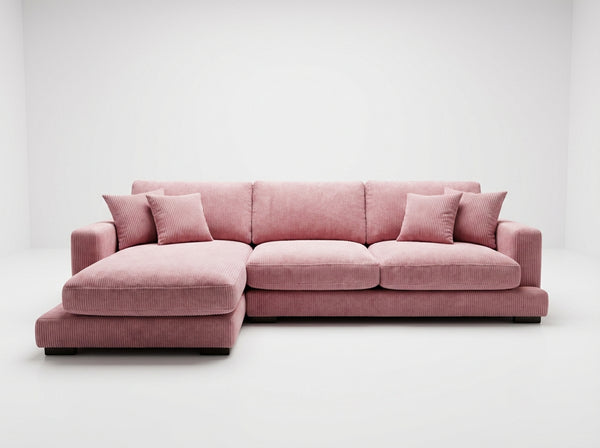 City Baby Pink Corduroy Chaise Lounge
