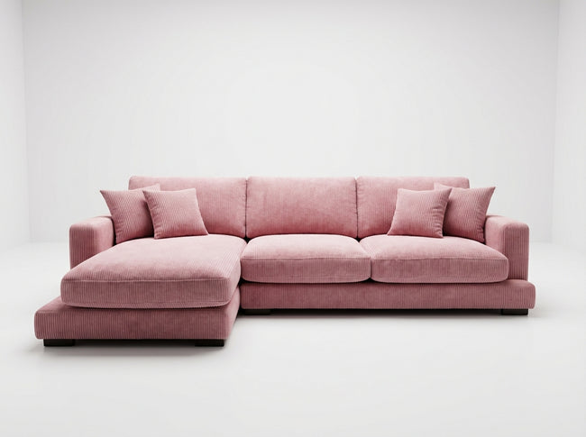 City Baby Pink Corduroy Chaise Lounge Hover Image