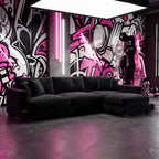 Cloud Chaise Lounge Black Velvet