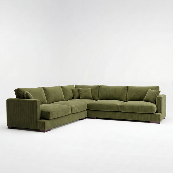 Cloud Corner Lounge Olive Green Corduroy