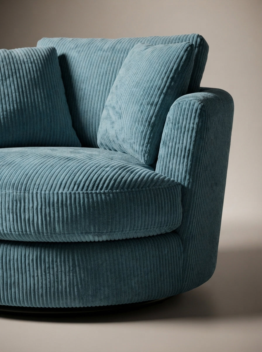 Cuddle Swivel Chair - Aqua — Lifestyle