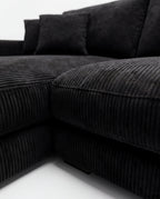 City Chaise Lounge - Bagira Black Corduroy
