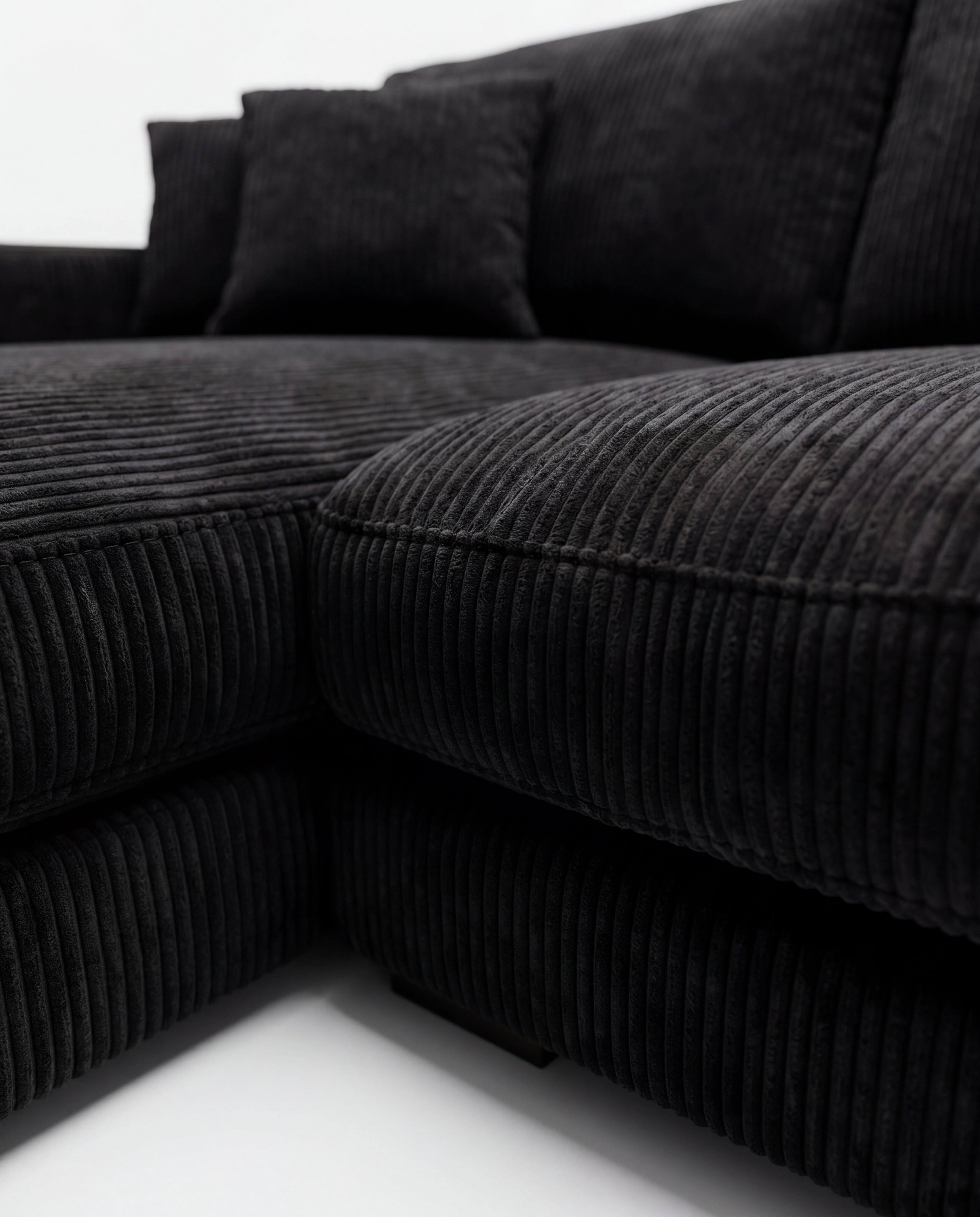 City Chaise Lounge - Bagira Black Corduroy