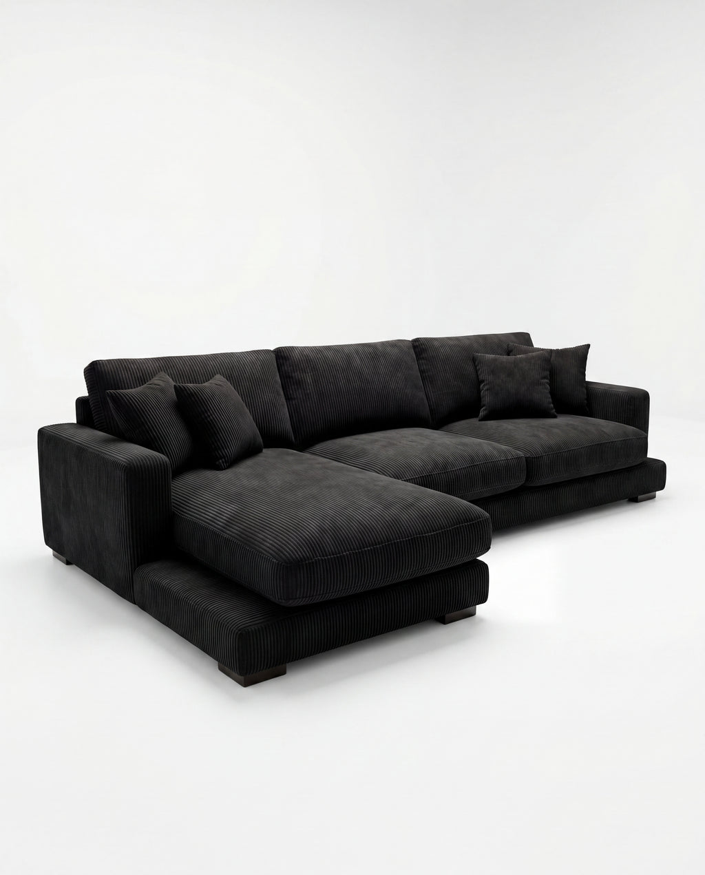 City Chaise Lounge - Bagira Black Corduroy