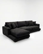 City Chaise Lounge - Bagira Black Corduroy