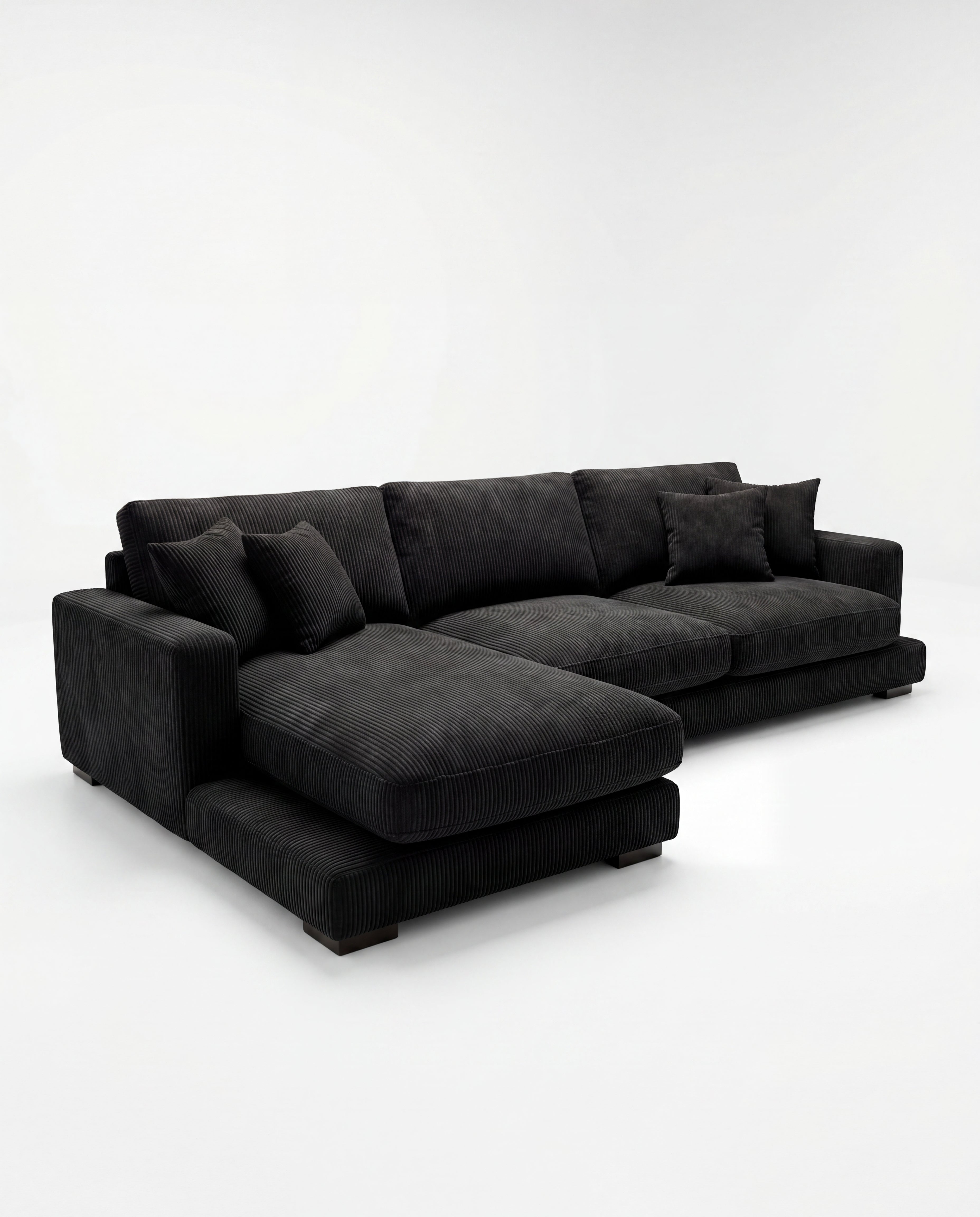City Chaise Lounge - Bagira Black Corduroy
