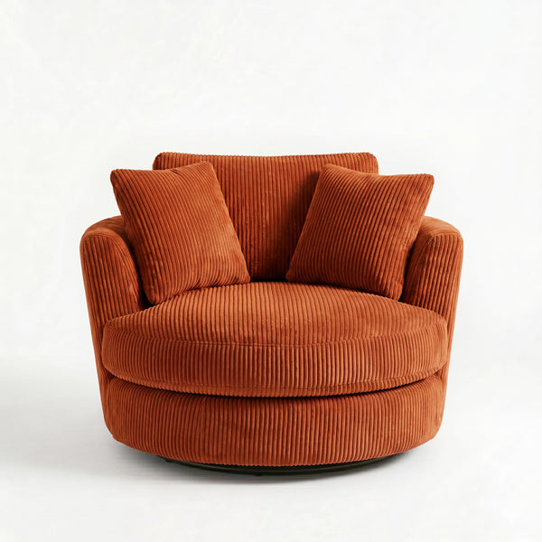 Cuddle Swivel Chair - Burnt Orange