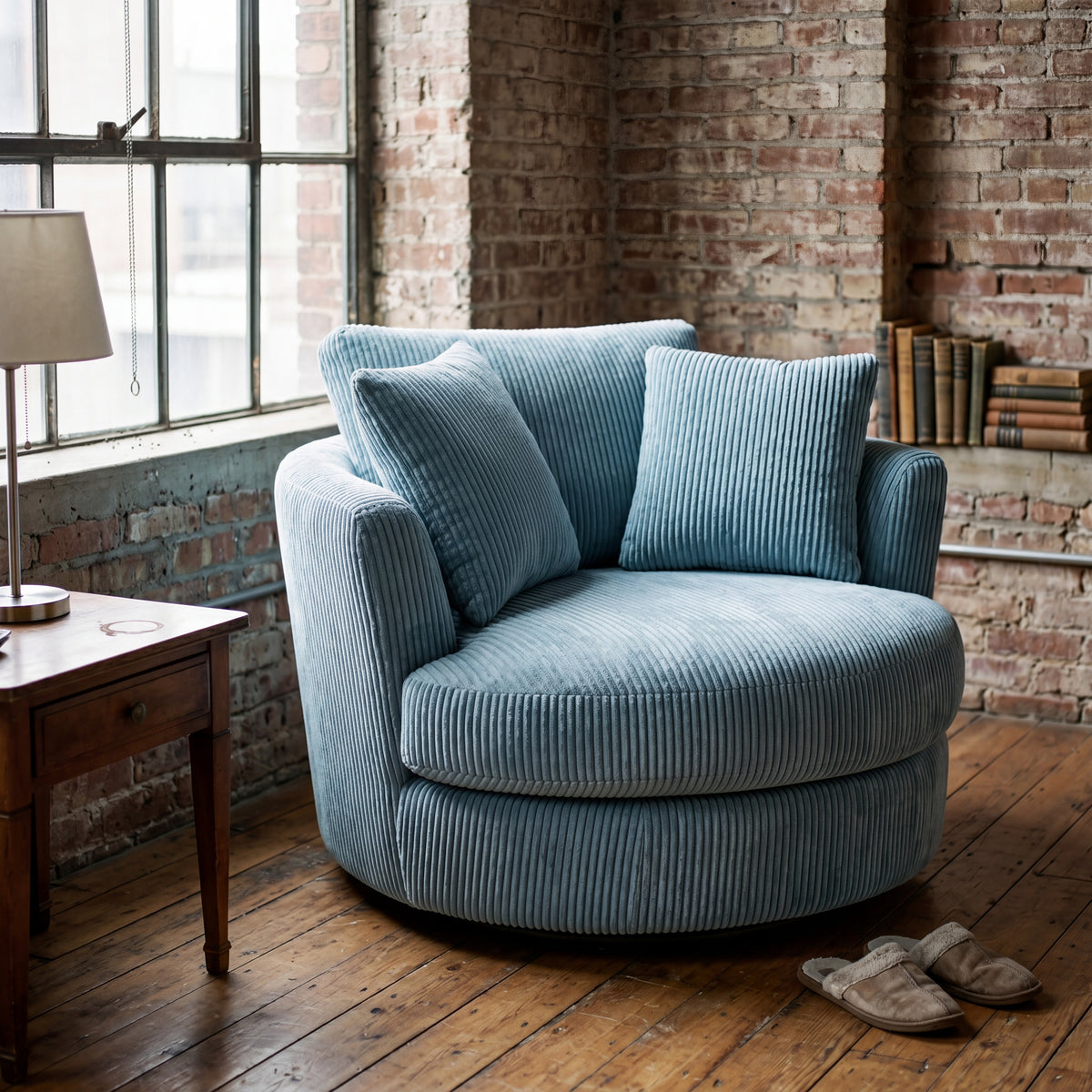 Cuddle Swivel Chair - Aqua