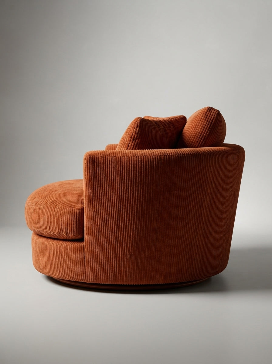 Cuddle Swivel Chair - Burnt Orange