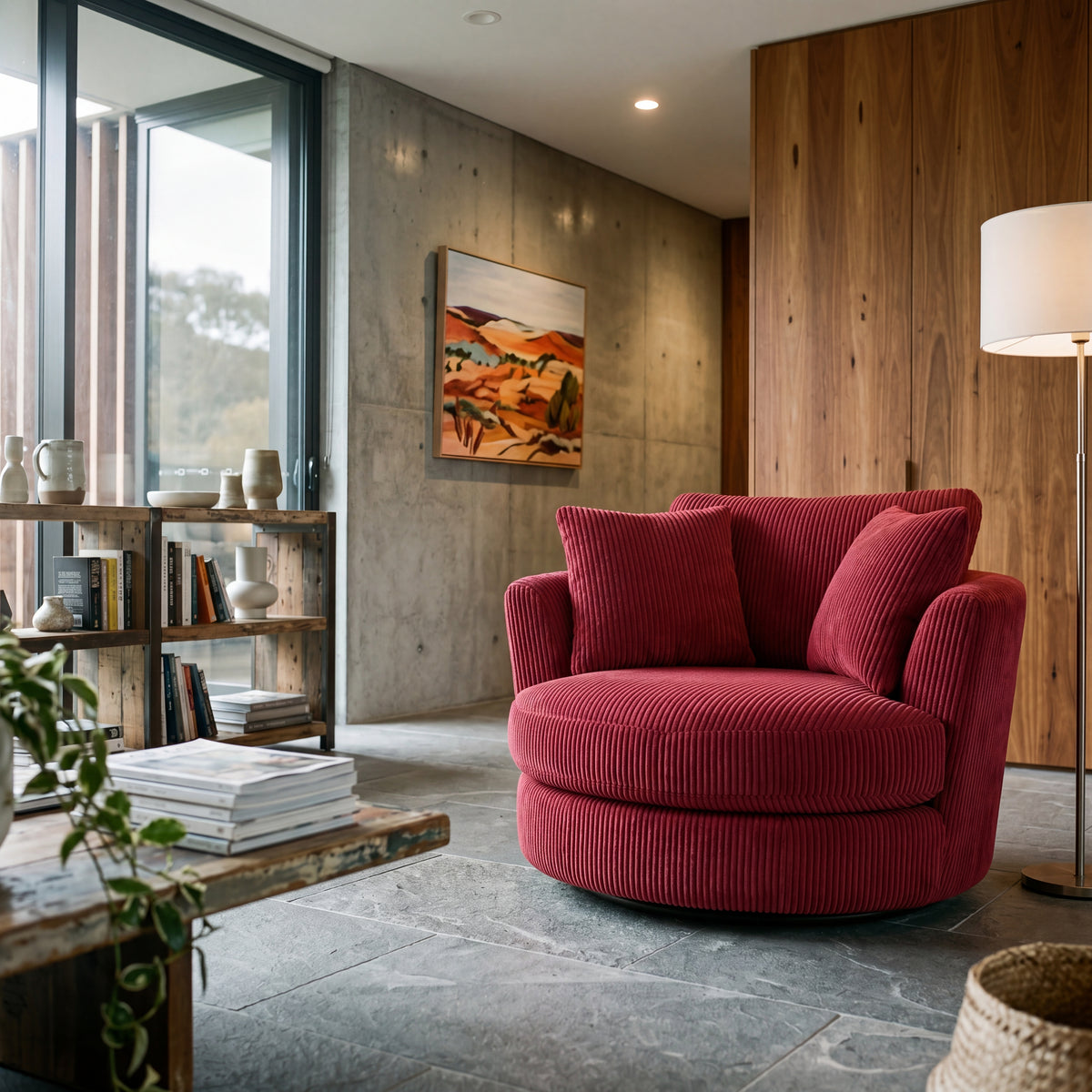 Cuddle Swivel Chair - Samurai Red