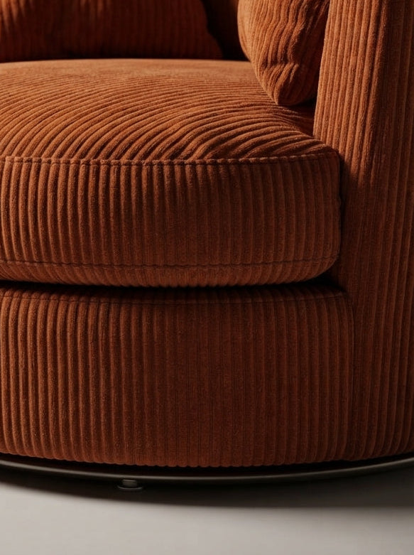 Cuddle Swivel Chair - Burnt Orange