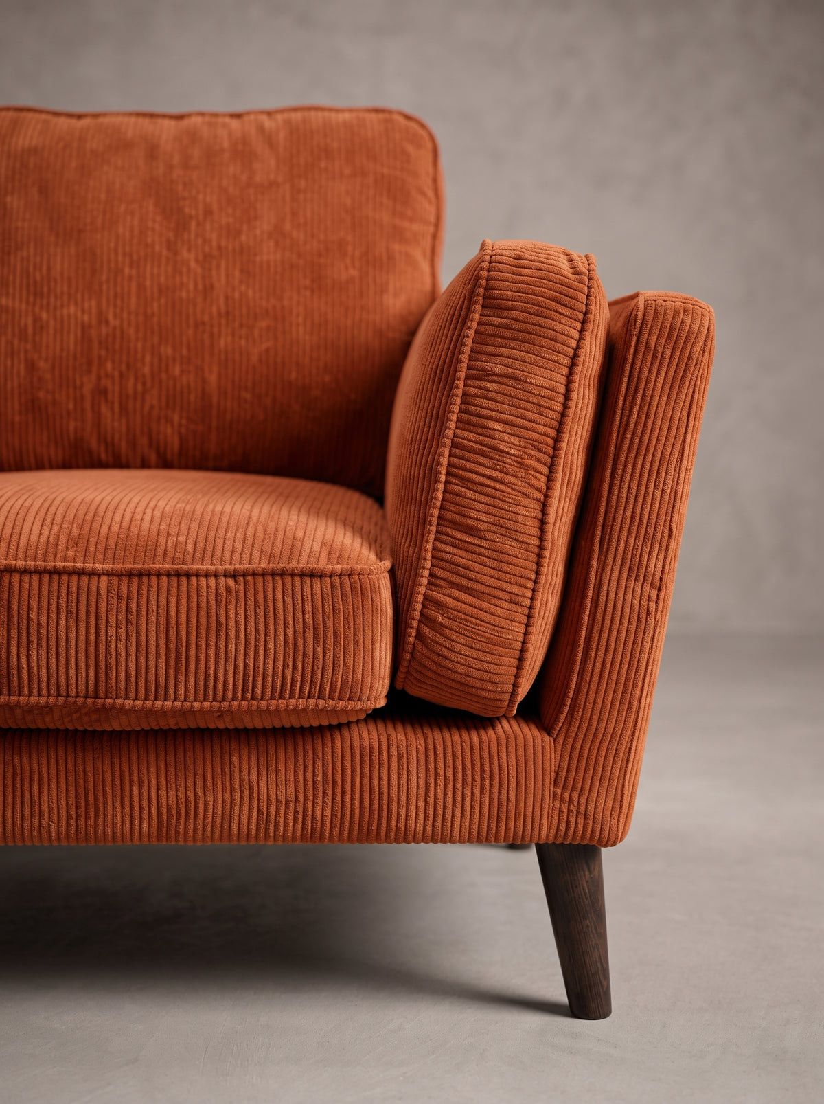 Monroe Sofa - Burnt Orange Corduroy