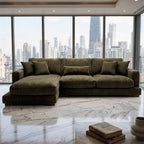 City Chaise Lounge Olive Green Corduroy