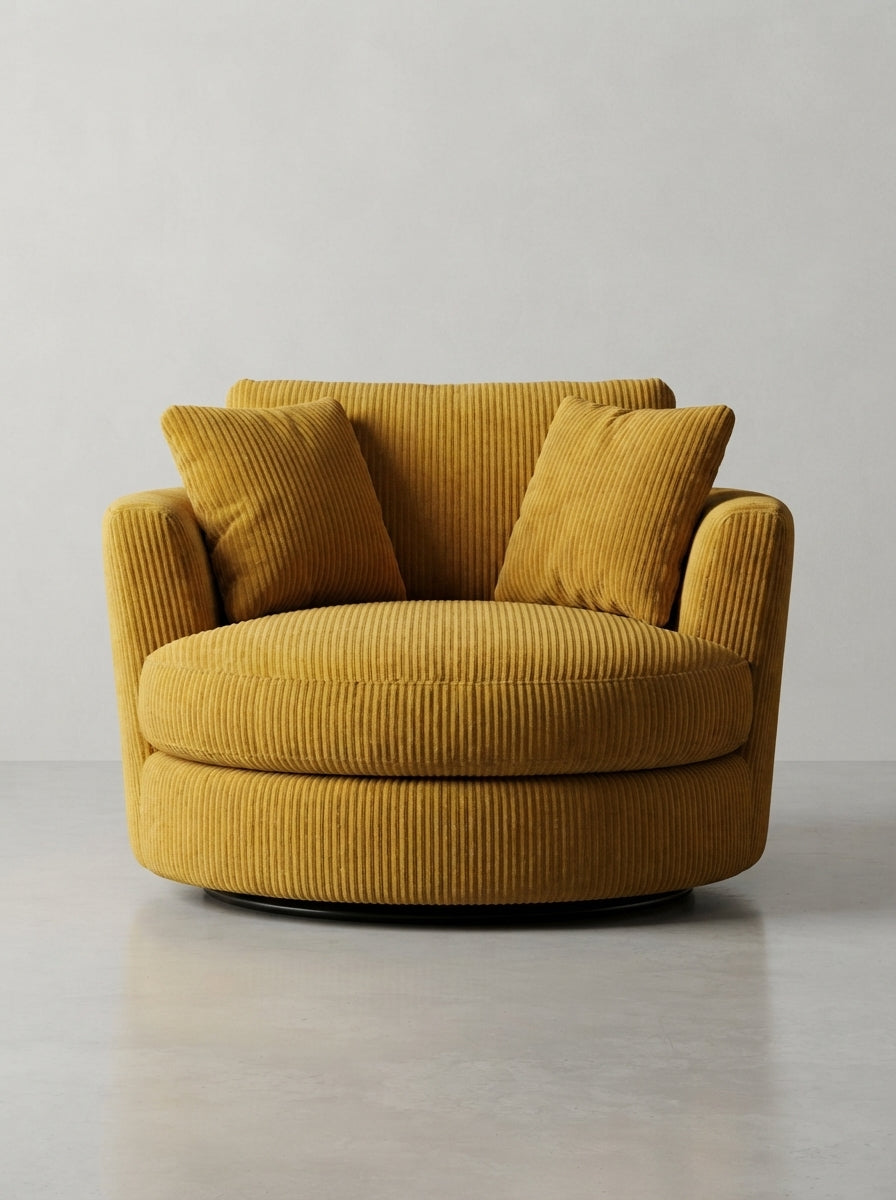 Cuddle Swivel Chair - Mustard
