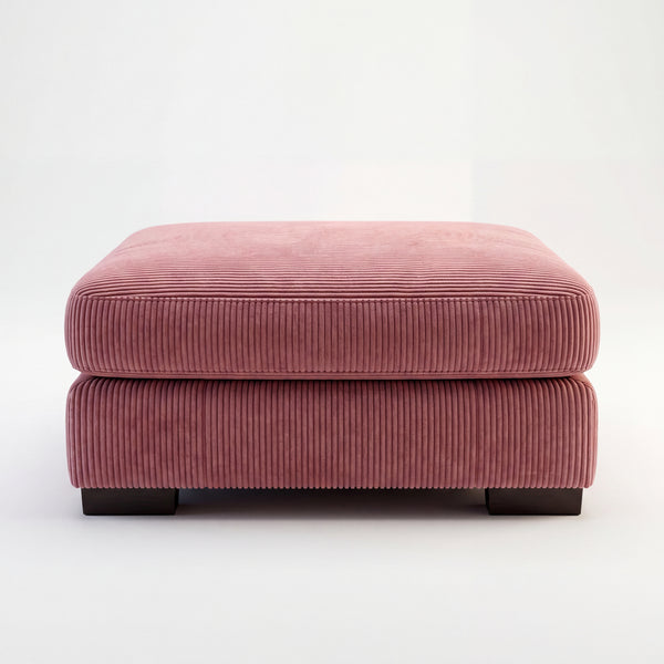 Fabric Cloud Ottoman Rose Pink Corduroy