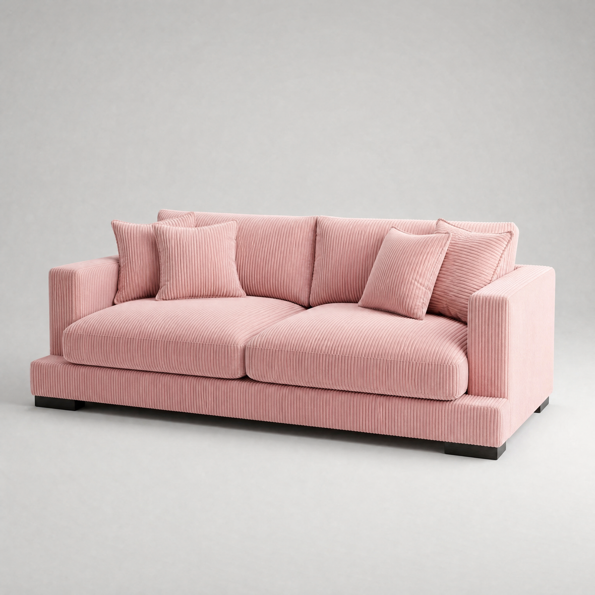 Cloud Sofa Rose Pink Corduroy - 3/4 Side Angle View