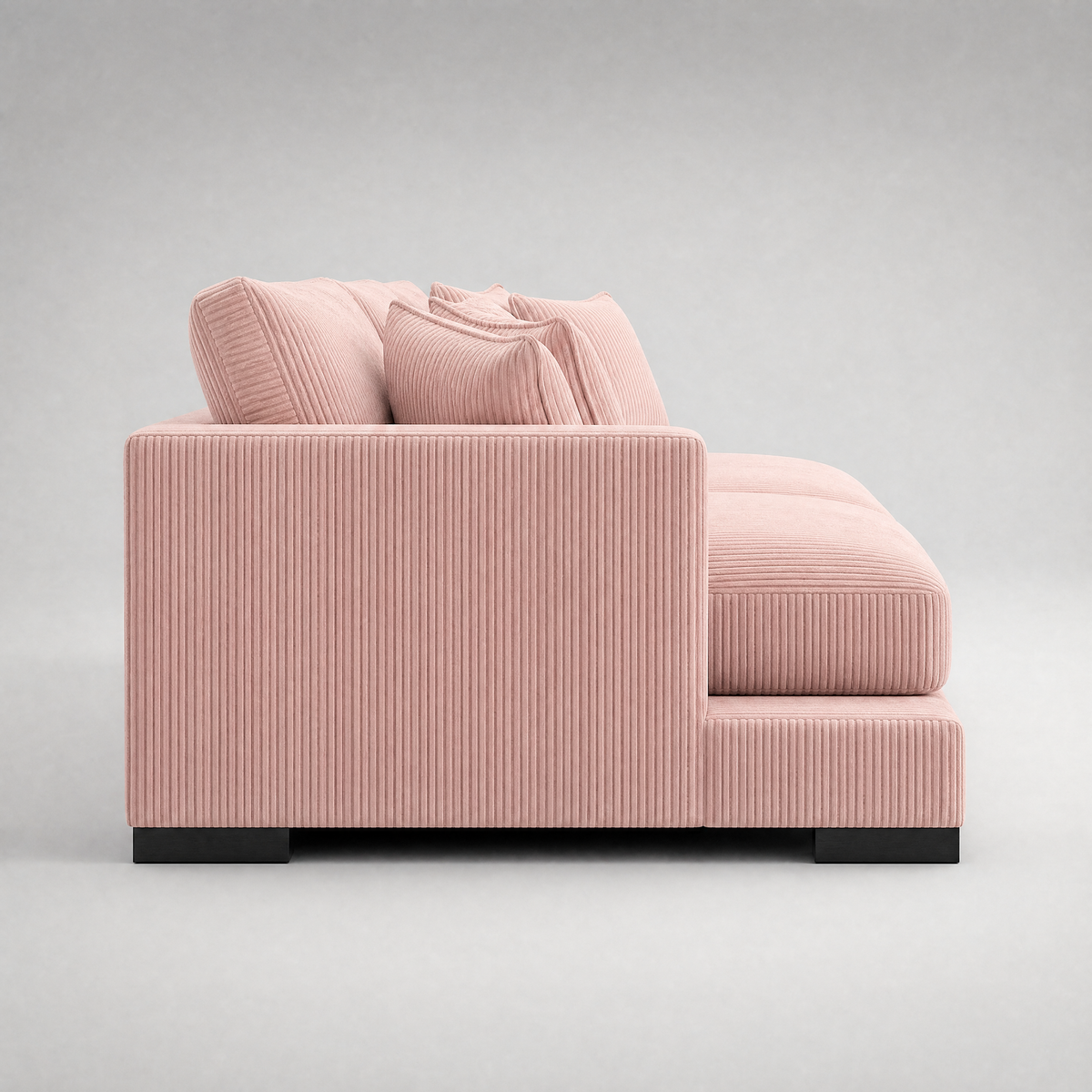 Cloud Sofa Rose Pink Corduroy - Side Profile View