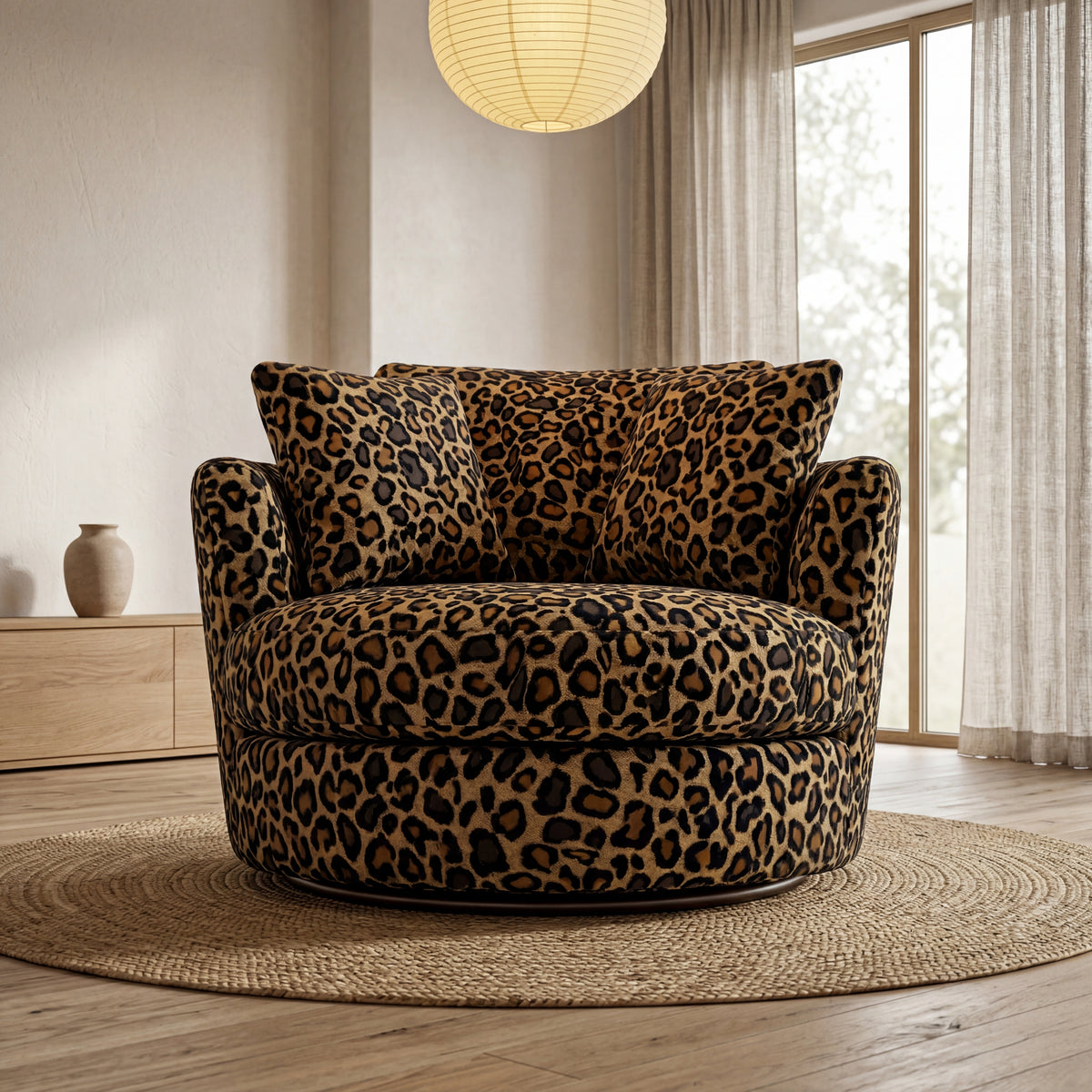 Cuddle Swivel Chair - Cow Print