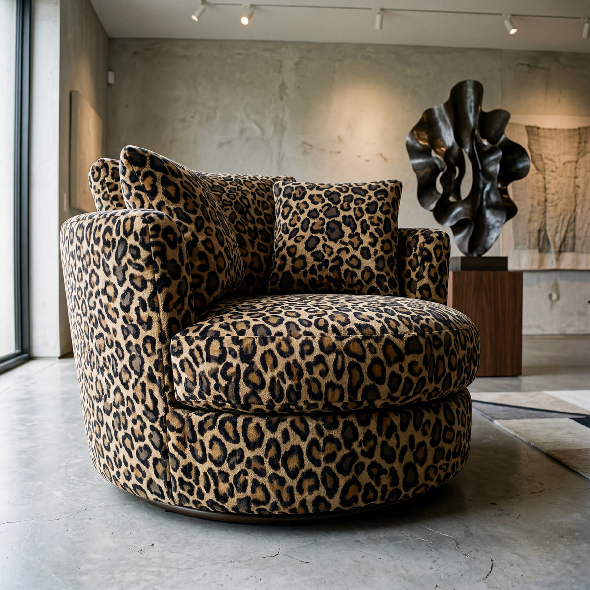 Cuddle Swivel Chair - Cow Print