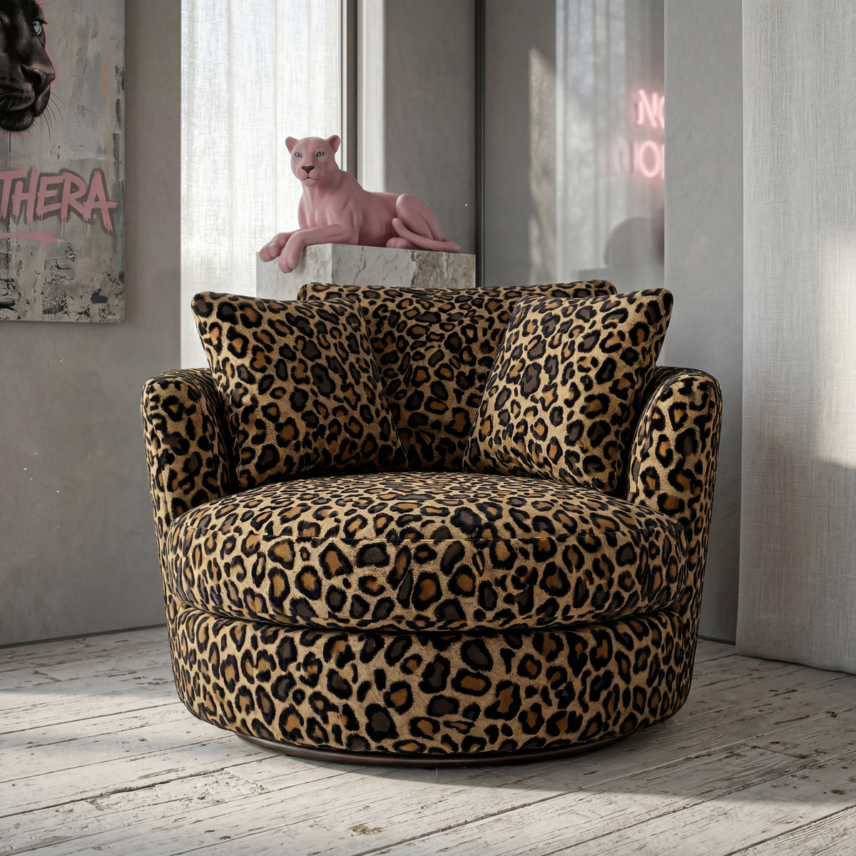 Cuddle Swivel Chair - Cow Print
