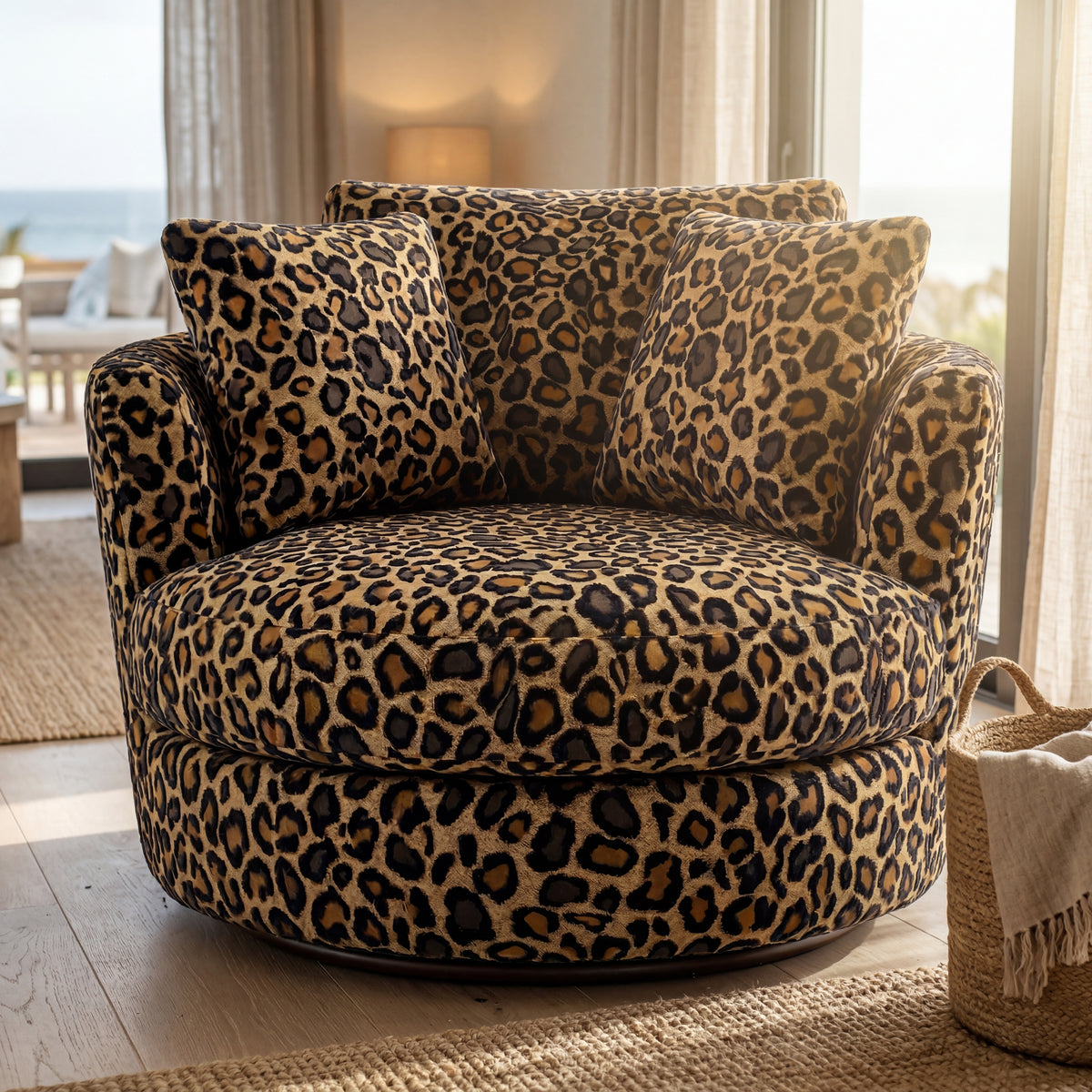 Cuddle Swivel Chair - Cow Print