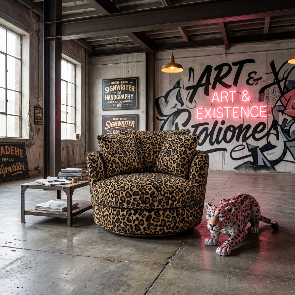 Cuddle Swivel Chair - Cow Print