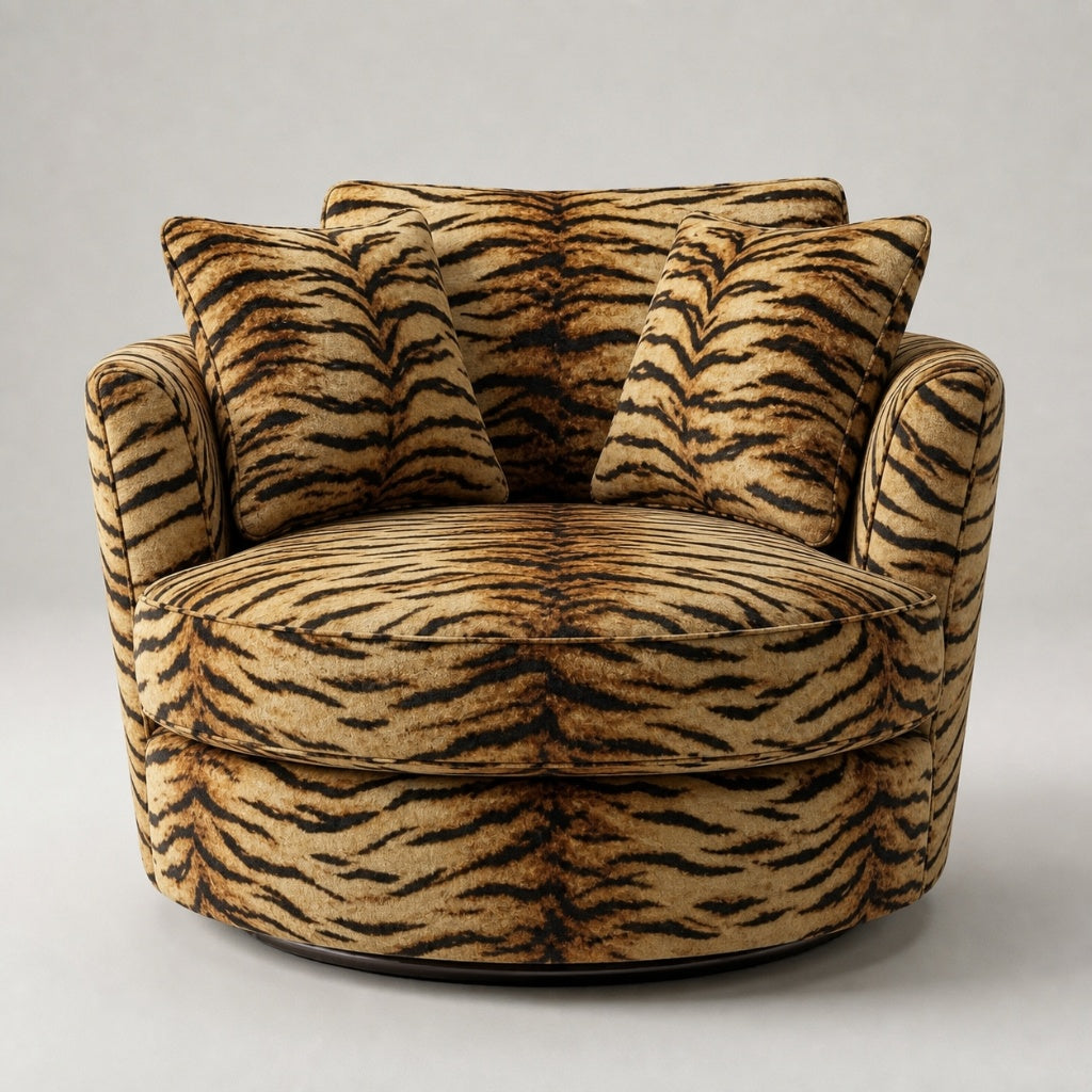 Cuddle Swivel Chair - Tiger Print