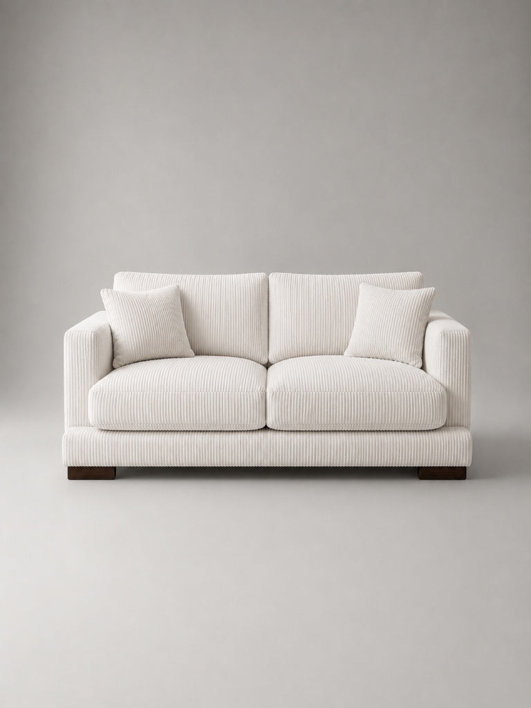 Cloud 2 Seater Sofa in White Corduroy
