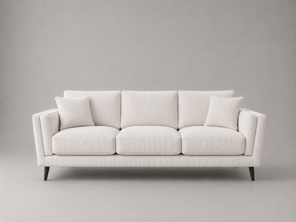 Monroe Sofa White Corduroy - Front View