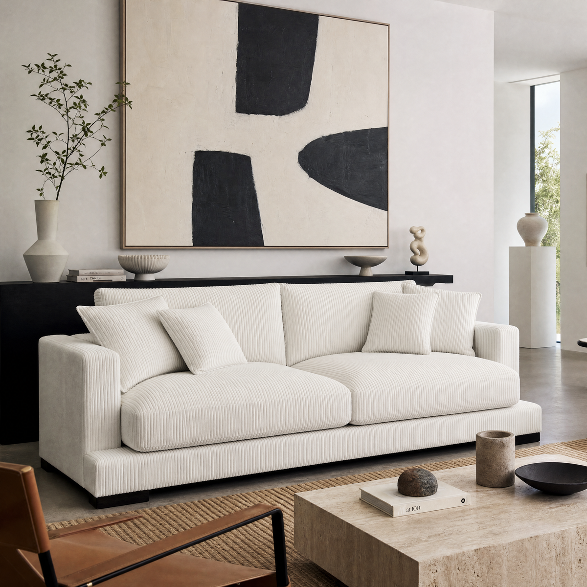 Cloud Sofa White Corduroy - Lifestyle