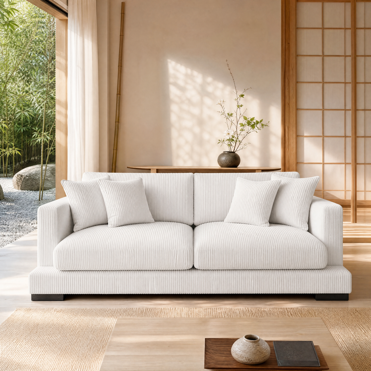 Cloud Sofa White Corduroy - Lifestyle