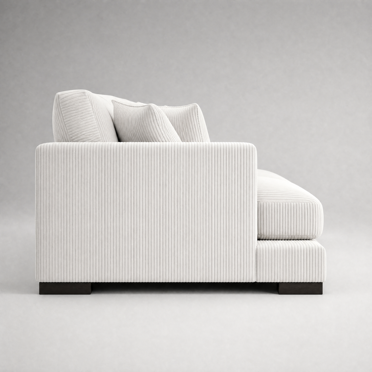 Cloud Sofa White Corduroy - Side Profile View