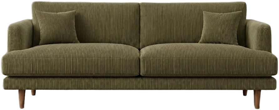 Olive Green Corduroy Sofa